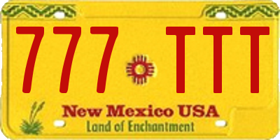 NM license plate 777TTT