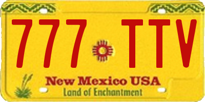 NM license plate 777TTV