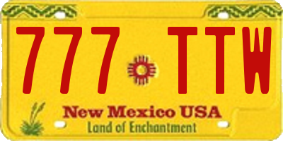 NM license plate 777TTW