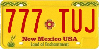 NM license plate 777TUJ