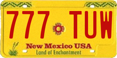 NM license plate 777TUW
