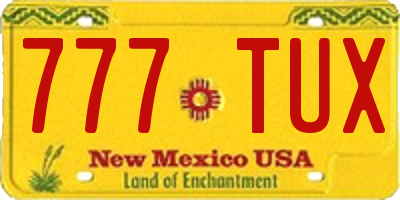 NM license plate 777TUX