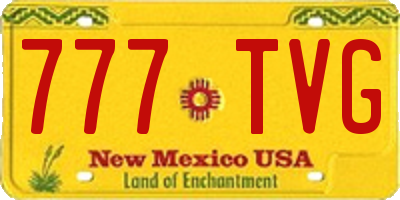 NM license plate 777TVG