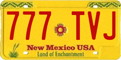 NM license plate 777TVJ