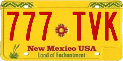 NM license plate 777TVK