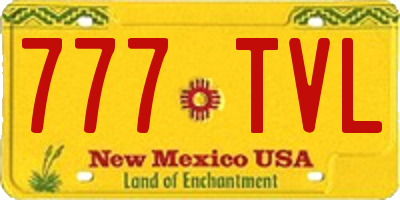 NM license plate 777TVL