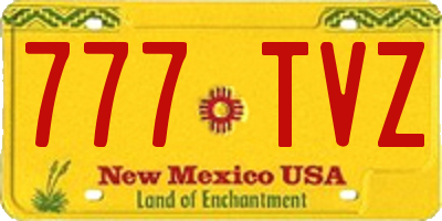 NM license plate 777TVZ
