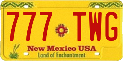 NM license plate 777TWG