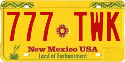 NM license plate 777TWK