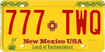 NM license plate 777TWQ