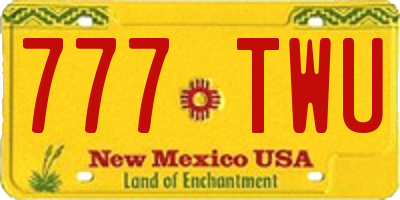 NM license plate 777TWU