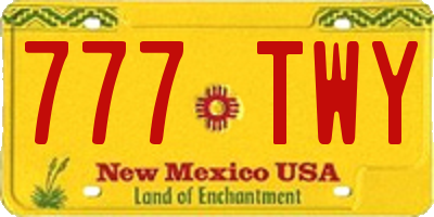 NM license plate 777TWY