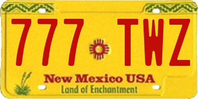 NM license plate 777TWZ