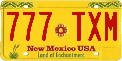 NM license plate 777TXM