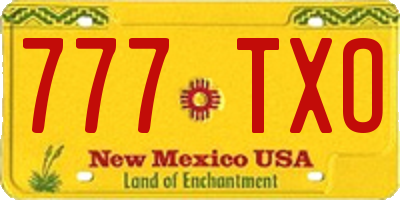 NM license plate 777TXO