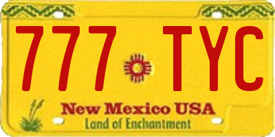 NM license plate 777TYC