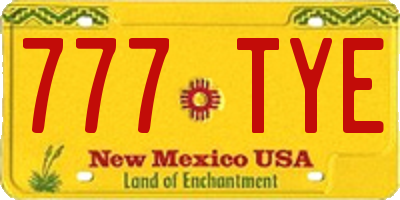 NM license plate 777TYE