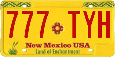 NM license plate 777TYH