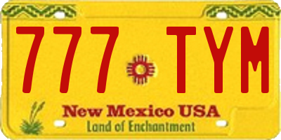 NM license plate 777TYM
