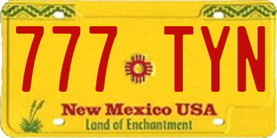NM license plate 777TYN