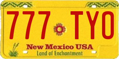 NM license plate 777TYO