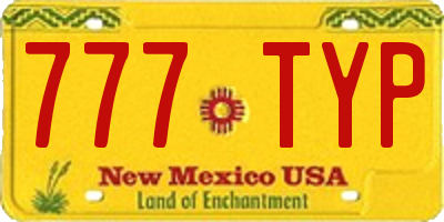 NM license plate 777TYP