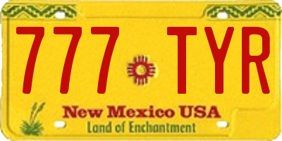 NM license plate 777TYR