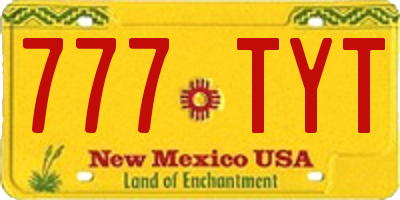 NM license plate 777TYT