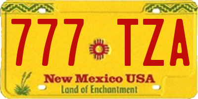 NM license plate 777TZA