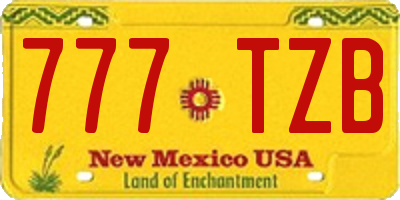 NM license plate 777TZB