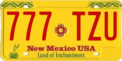 NM license plate 777TZU