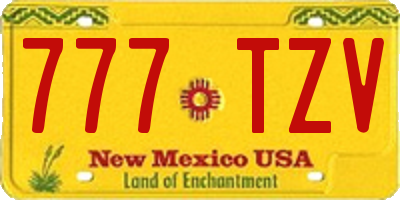 NM license plate 777TZV