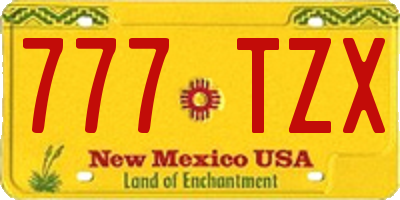 NM license plate 777TZX