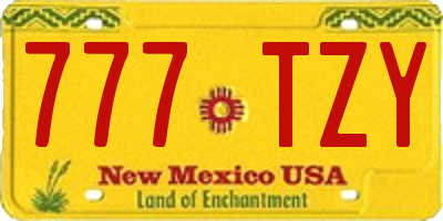 NM license plate 777TZY