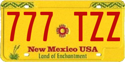 NM license plate 777TZZ