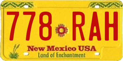 NM license plate 778RAH