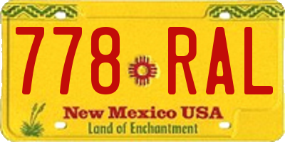 NM license plate 778RAL