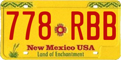 NM license plate 778RBB