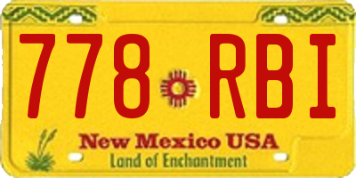 NM license plate 778RBI