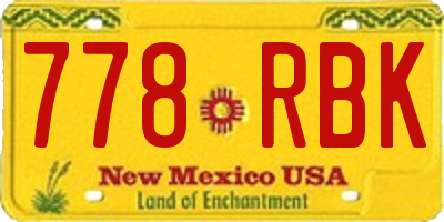 NM license plate 778RBK