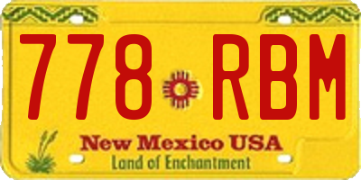 NM license plate 778RBM