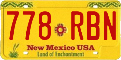 NM license plate 778RBN