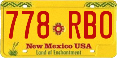 NM license plate 778RBO