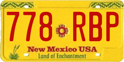 NM license plate 778RBP