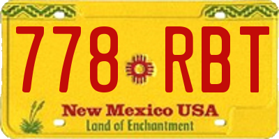 NM license plate 778RBT