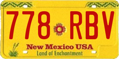 NM license plate 778RBV
