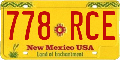 NM license plate 778RCE