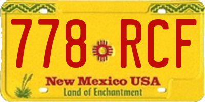 NM license plate 778RCF