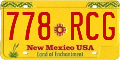 NM license plate 778RCG
