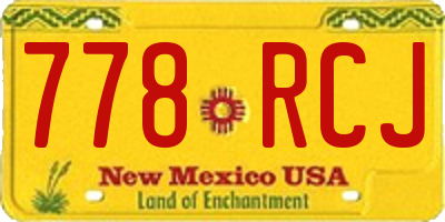 NM license plate 778RCJ